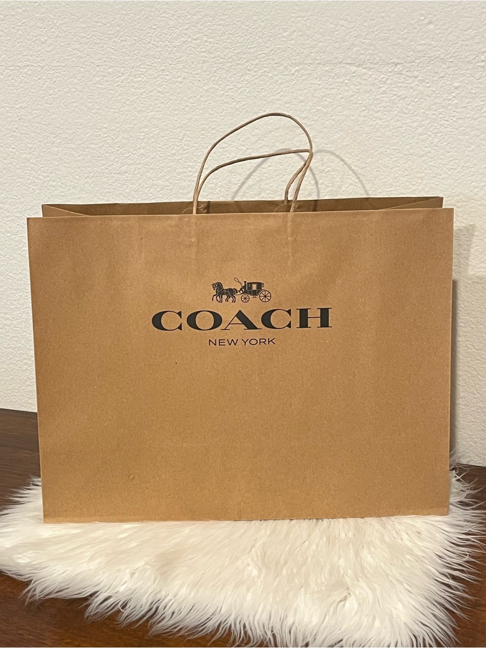 Coach Brown Paper Shopping Gift Bag Medium 16" x 12"x 6”